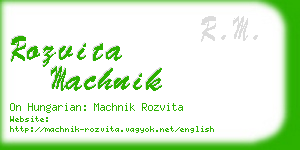 rozvita machnik business card